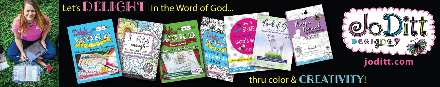 Bible verse coloring books and prayer journals by JoDitt